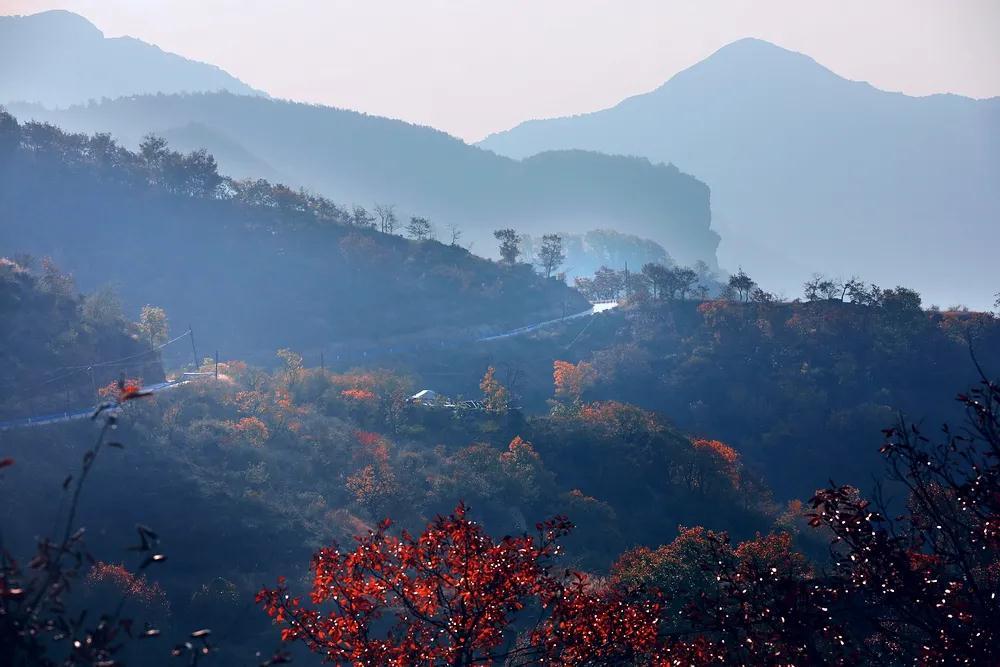 馬家巖水庫金光閃閃,在大山的懷抱中寧靜祥和.